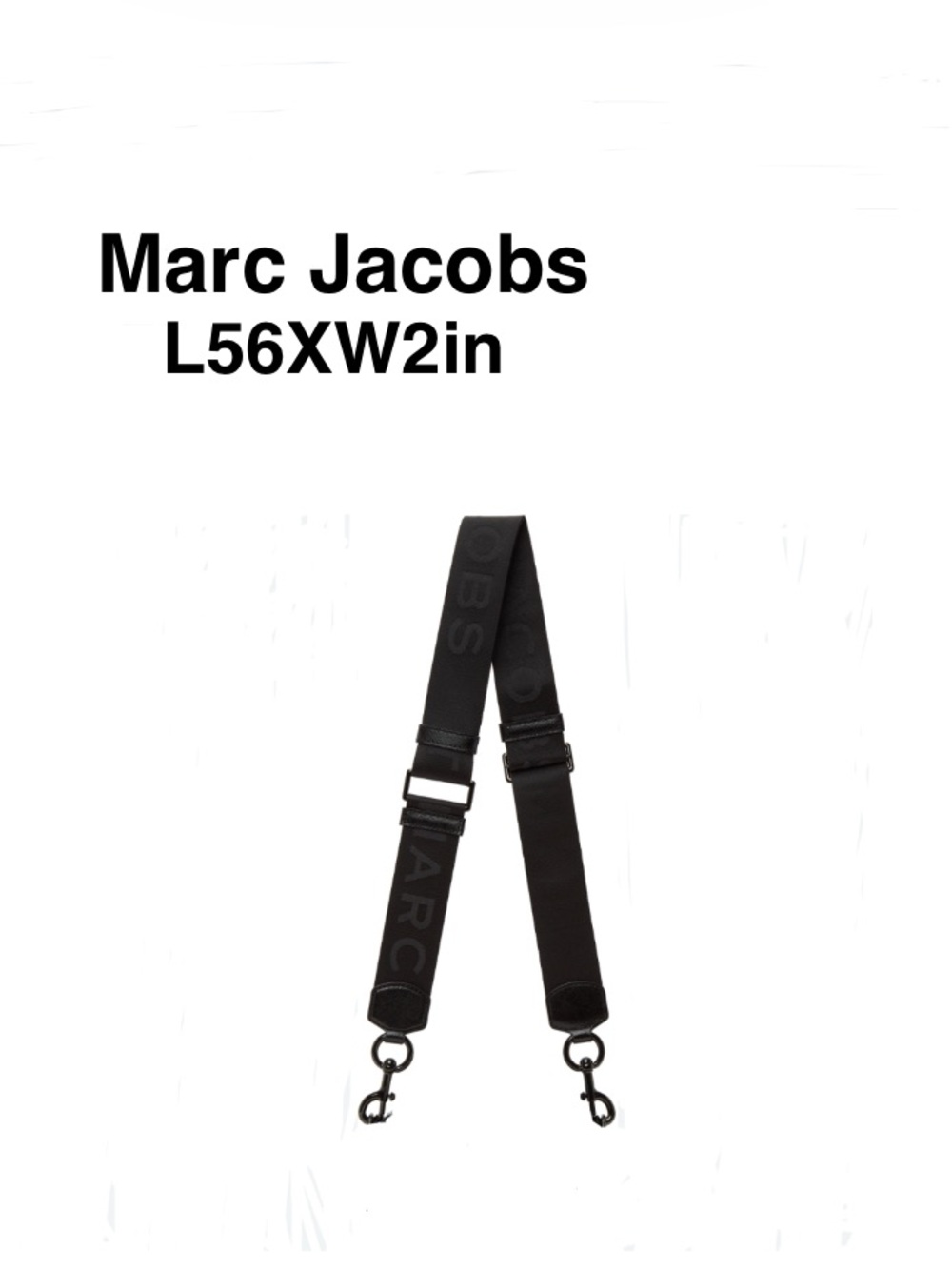 Marc Jacobs Black Adjustable Graphic Webbing shoulder Strap L56XW2 inch ⭐️⭐️